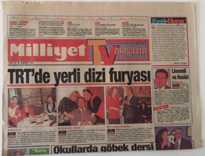 Milliyet Gazetesi TV Magazin Eki 20 Şubat 1994 - TRTde Yerli Dizi Furyası GZ25089 - 1