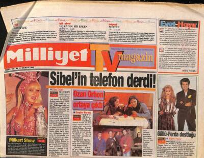 Milliyet Gazetesi TV Magazin Eki 27 Şubat 1994 - Güllü-Ferda Dostluğu - Ozon Orhon Ortaya Çıktı GZ90830 - 1