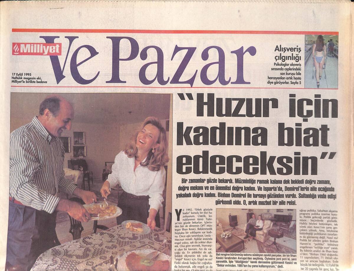 Milliyet Gazetesi Ve Pazar Eki 17 Eylül 1995 - Donald Trump'ın Boeing 727'si Tam Bir Uçan Saray Görünümünde GZ132873 - 1