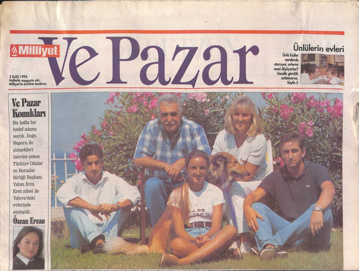 Milliyet Gazetesi Ve Pazar Eki 3 Eylül 1995 - Erez Ailesinin Yaşamında 13 Haziran Tarihi Çok Önemli GZ132805 - 1