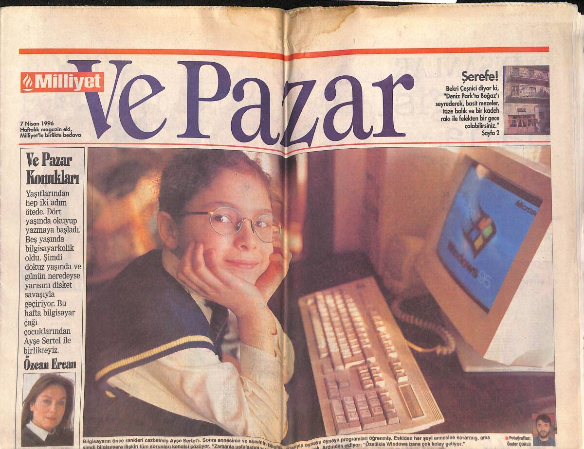 Milliyet Gazetesi Ve Pazar Eki 7 Nisan 1996 - Bahar Hastalıklarına Çareler - Hadi Bilgisayarcılık Oynayalım GZ132881 - 1