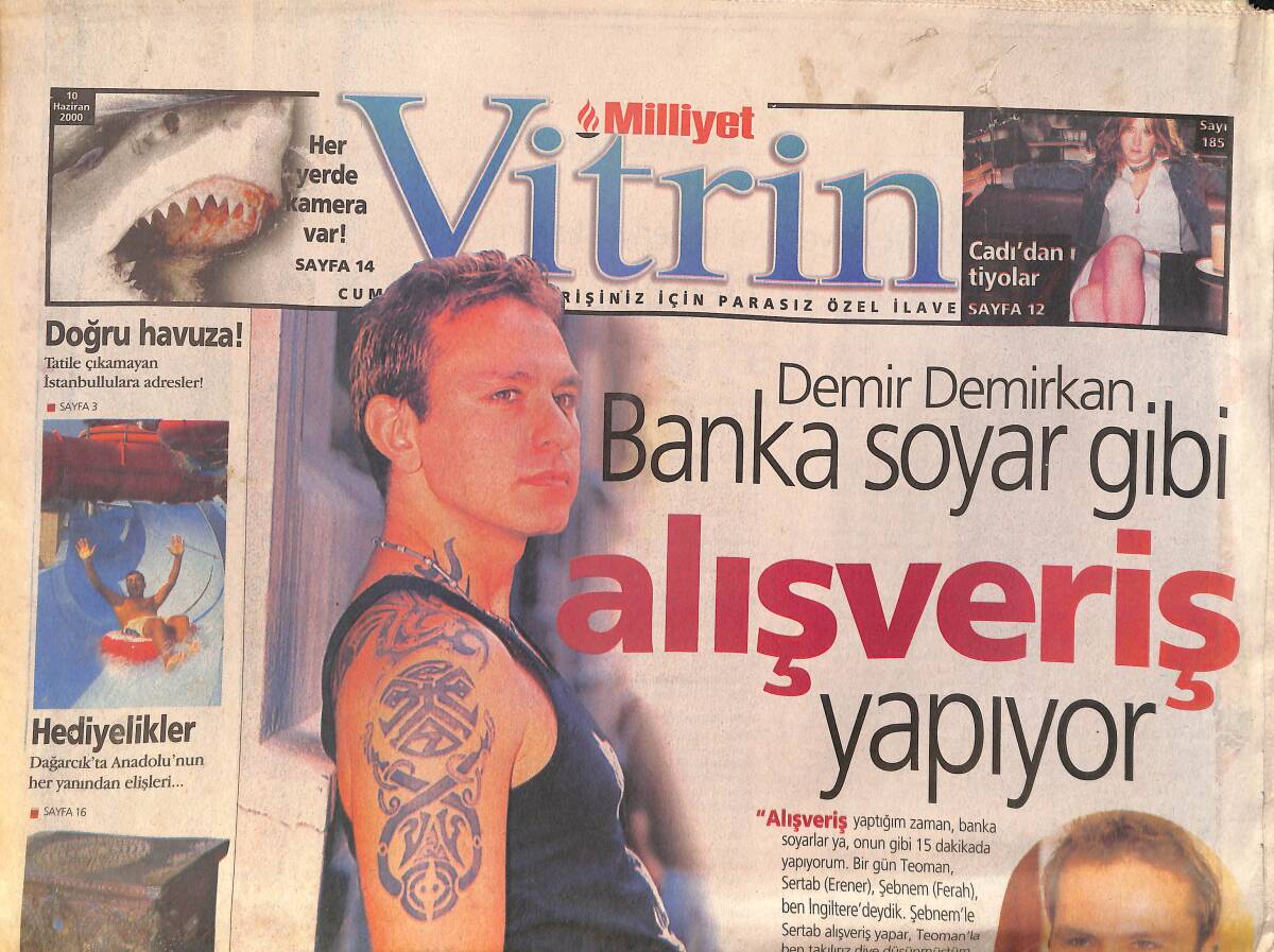 Milliyet Gazetesi Vitrin Eki 10 Haziran 2000 - Demir Demirkan Banka Soyar Gibi Alışveriş Yapıyor GZ157659 - 1