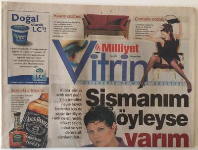 Milliyet Gazetesi Vitrin Eki 18 Kasım 2000 - Şişmanın Öyleyse Varım ,Kilolu Olmak Artık Dert Değil GZ20585 - 1