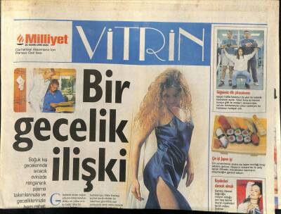 Milliyet Gazetesi Vitrin Eki 21 Kasım 1998 - Demet Sağıroğlu , Beline Oturan Kıyafetleri Seviyor GZ122312 - 1
