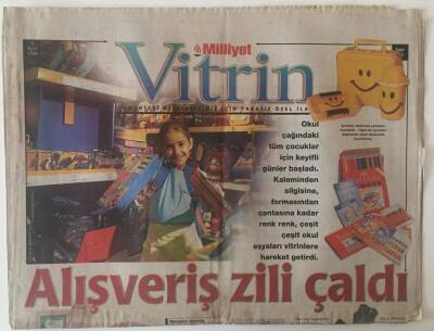 Milliyet Gazetesi Vitrin Eki 4 Eylül 1999 - Okul İçin Alışveriş Zili Çaldı GZ22740 - 1