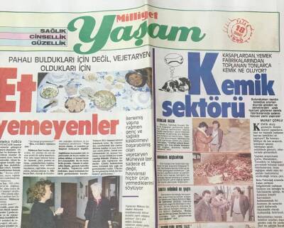Milliyet Gazetesi Yaşam Eki 18 Şubat 1990 -Et Yemeyenler GZ36688 - 1