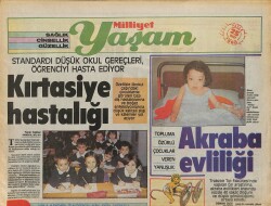 Milliyet Gazetesi Yaşam Eki 25 Mart 1990 - Topluma Özürlü Çocuklar Veren Yanlışlık : Akraba Evliliği GZ157978 - Gökçekoleksiyon