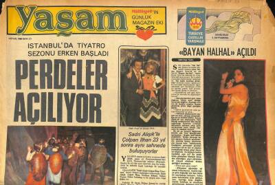 Milliyet Gazetesi Yaşam Eki 4 Eylül 1980 - Sadri Alışıkla Çolpan İlhan 23 Yıl Sonra Aynı Sahnede Buluşuyorlar GZ86271 - 1