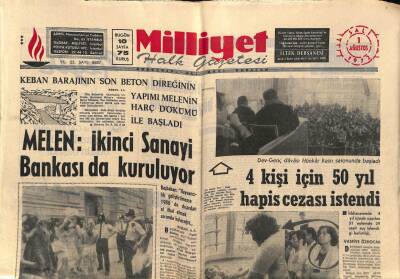Milliyet Halk Gazetesi 1 Ağustos 1972 - Ünlü Politikacı Spaak Öldü - Melen İkinci Sanayi Bankası da Kuruluyor GZ92644 - 1