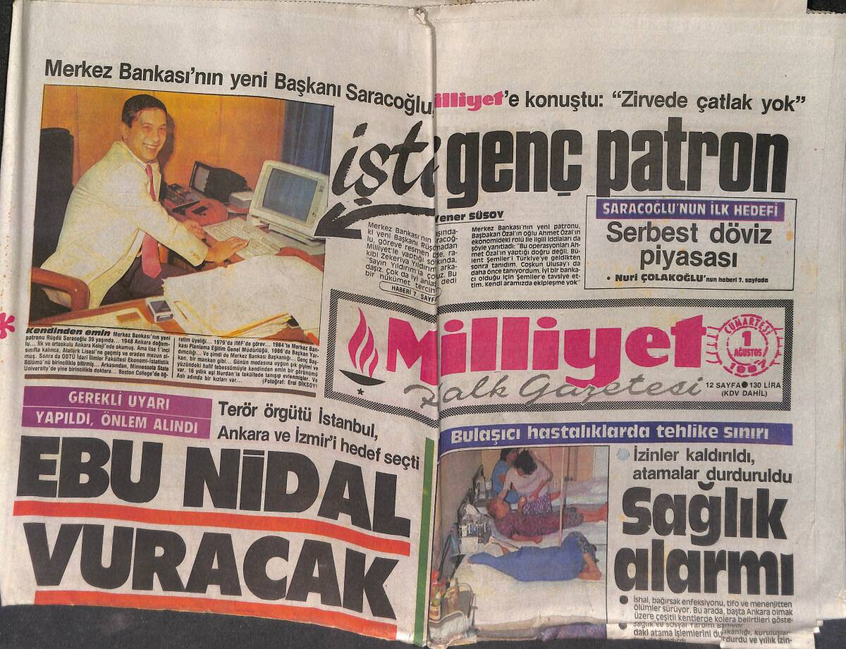 Milliyet Halk Gazetesi 1 Ağustos 1987 - Beşiktaş, Trabzon Önünde - Merkez Bankasının Yeni Başkanı Saraçoğlu: Zirvede Çatlak Yok GZ152862 - 1