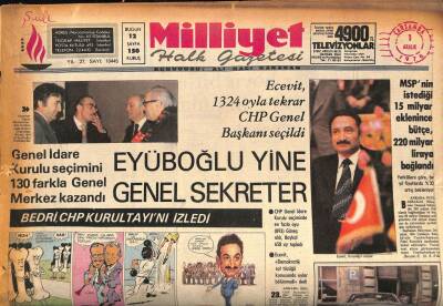 Milliyet Halk Gazetesi 1 Aralık 1976 - Ecevit 1324 Oyla Tekrar CHP Genel Başkanı Seçildi GZ85565 - 1