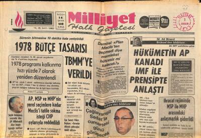 Milliyet Halk Gazetesi 1 Aralık 1977 - Hükümetin AP Kanadı IMF İle Prensipte Anlaştı GZ118529 - 1
