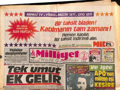 Milliyet Halk Gazetesi 1 Ekim 1985 - Ağca İle Antonov Birbirine Düştü GZ83743 - 1