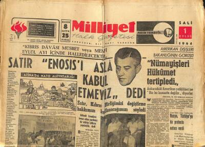 Milliyet Halk Gazetesi 1 Eylül 1964 - Saygonda Nümyaiş - Cenevre Görüşmeleri Bir Süre İçin Kesildi - GZ121455 - 1