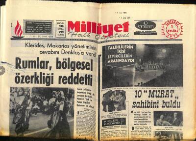 Milliyet Halk Gazetesi 1 Eylül 1971 - Klerides , Makarios Yönetiminin Cevabını Denktaşa Verdi GZ118820 - 1