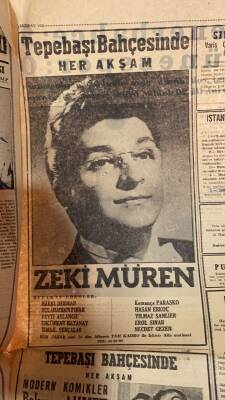 Milliyet Halk Gazetesi 1 Haziran 1958 - Tepebaşı Bahçesi Zeki Müren Reklamı GZ88904 - 2
