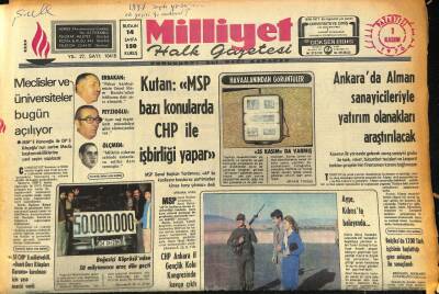 Milliyet Halk Gazetesi 1 Kasım 1976 - Ankarada Alman Sanayicileriyle Yatırım Olanakları Araştırılacak GZ85647 - 1