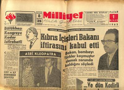 Milliyet Halk Gazetesi 1 Nisan 1962 - Suriyeliler Dün de Hudut Karakolumuza Ateş Açtı - Liz Yeni Sevgilisi İle Ortaya Çıktı GZ118578 - 1