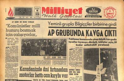 Milliyet Halk Gazetesi 1 Şubat 1967 - Karadenizde Ani Fırtınadan Motorlar Battı Can Kaybı Var GZ85812 - 1