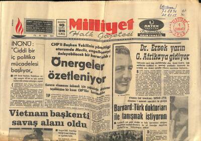 Milliyet Halk Gazetesi 1 Şubat 1968 - Şahbanu İstanbuldan Geçti - Dr. Barnard Kendi Hayatının Filmini Çevirecek GZ121421 - 1