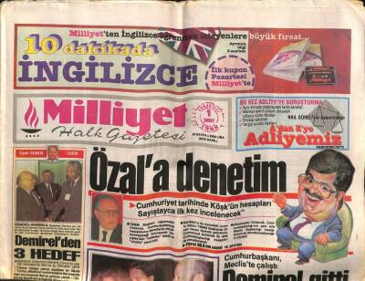 Milliyet Halk Gazetesi 1 Şubat 1992 - Yüksek Kurul , İbrahim Tatlısese Taktı - İGSAŞ Genel Müdürü Görevden Alındı GZ93016 - 1