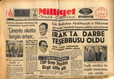 Milliyet Halk Gazetesi 1 Temmuz 1966 - Irakta Darbe Teşebbüsü Oldu GZ118223 - 1