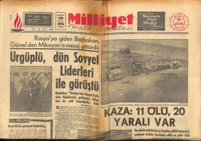 Milliyet Halk Gazetesi 10 Ağustos 1965 - Ürgüplü , Dün Sovyet Liderleri İle Görüştü GZ117708 - 1