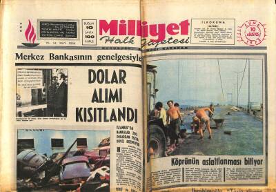 Milliyet Halk Gazetesi 10 Ağustos 1973 - Köprünün Asfaltlanması Bitiyor - 2 Gübre Fabrikasında Grev Başladı GZ121475 - 1
