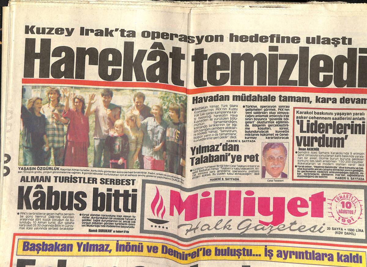 Milliyet Halk Gazetesi 10 Ağustos 1991 - Tanju'nun Gönlü Galatasaray'da - Gülşen Bubikoğlu Yeni Proje Hazırlığında GZ151226 - 1