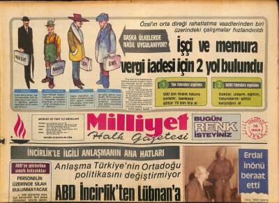 Milliyet Halk Gazetesi 10 Aralık 1983 - ABD İncirlikten Lübnana Silah İkmali Yapmayacak - Fenerbahçede Başkan Bugün Belli Oluyor GZ126069 - 1