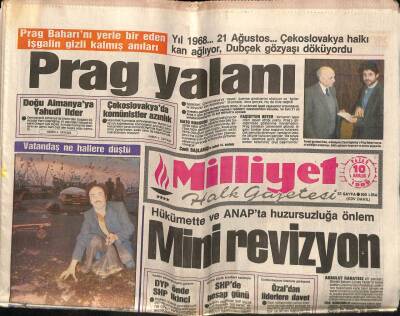 Milliyet Halk Gazetesi 10 Aralık 1989 - Yıl 1968... 21 Ağustos... Çekoslovakya Halkı Kan Ağlıyor , Dubçek Gözyaşı Döküyordu GZ62455 - 2