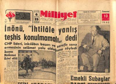 Milliyet Halk Gazetesi 10 Eylül 1960 - Anayasa Mahkemesi Kabul Edildi GZ81184 - 1