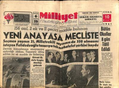 Milliyet Halk Gazetesi 10 Mart 1961 - Gürsel İlk Defa Bugün Meclise Gidecek GZ76221 - 1