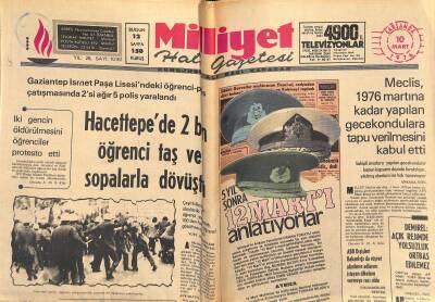 Milliyet Halk Gazetesi 10 Mart 1976 - Fransız Yetimhanesi Dün Gece Yandı - Hacettepede 2 Bin Öğrenci Taş Ve Sopalarla Dövüştü GZ119405 - 1