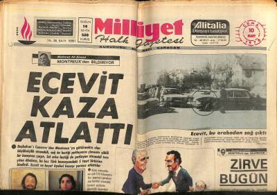 Milliyet Halk Gazetesi 10 Mart 1978 - Ecevit Kaza Atlattı - Sadi Koçaş 12 Martı Anlatıyor GZ117746 - 1