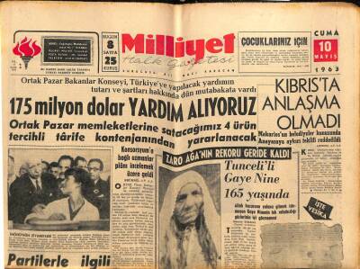 Milliyet Halk Gazetesi 10 Mayıs 1963 - Suriyede Dün de Karışıklıklar Oldu GZ79079 - 1