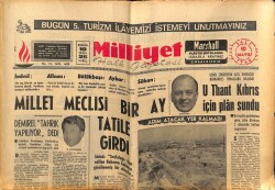 Milliyet Halk Gazetesi 10 Mayıs 1966 - U Thant Kıbrıs İçin Plan Sundu GZ70569 - 1