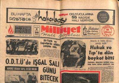 Milliyet Halk Gazetesi 10 Nisan 1969 - İstanbul Kültür Sarayı 12 Nisanda Açılıyor - Süveyşte Yeniden Çarpışmalar Oldu GZ118776 - 1