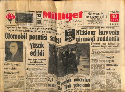 Milliyet Halk Gazetesi 10 Ocak 1965 - Fatma Giriki Şöhrete Ulaştıran Gözler GZ70507 - 1
