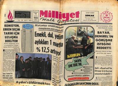 Milliyet Halk Gazetesi 10 Ocak 1975 - Fırtına İstanbulu Alt Üst Etti , Batan Motorda 2 Kişi Kayıp GZ70493 - 2