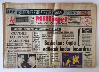 Milliyet Halk Gazetesi 10 Şubat 1973 - Meclis Anayasa Değişikliğini Görüşüyor GZ11398 - 2