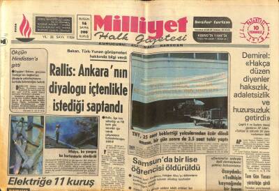 Milliyet Halk Gazetesi 10 Temmuz 1978 - Egenin 6 Bölgesinde Petrol Çıkma Olasılığı Var - Rallis Ankaranın Diyalogu İçtenlikle İstediği Saptandı GZ92833 - 1