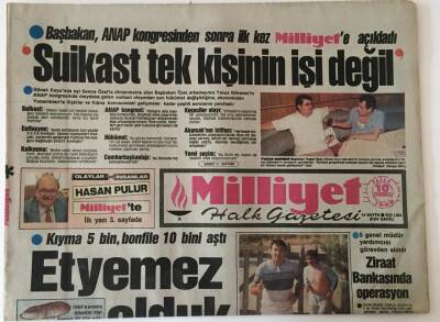 Milliyet Halk Gazetesi 10 Temmuz 1988 - Baykal Ben Koşarım, İnönü Tırmanır , Pahalılıktan Et Yemez Olduk GZ16221 - 2