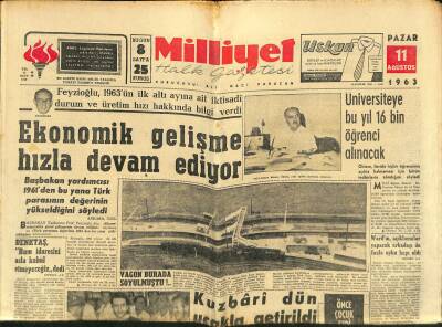 Milliyet Halk Gazetesi 11 Ağustos 1963 - Bülent Ecevit İşverenler Sendikalaşmalıdır dedi GZ117988 - 1