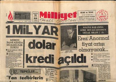 Milliyet Halk Gazetesi 11 Ağustos 1970 - İthal Mallarına Hücum Başladı - Erez Anormal Fiyat Artışı Olmayacak... GZ117969 - 1