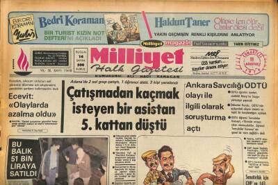 Milliyet Halk Gazetesi 11 Ağustos 1979 - Sahnede Düşen Gönül Yazarın Kolu Kırıldı GZ85986 - 1