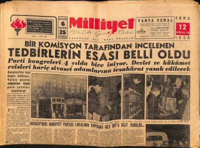 Milliyet Halk Gazetesi 11 Aralık 1958 - Irakta Geniş Çapta Tevkifler Yapılıyor GZ82936 - 1