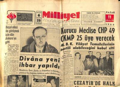 Milliyet Halk Gazetesi 11 Aralık 1960 - Başol Ailesi İle Görüşmek İçin Dün Ankaraya Gitti GZ81283 - 1