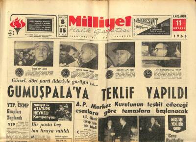 Milliyet Halk Gazetesi 11 Aralık 1963 - Ziraat Bankasının Anonim Şirket Olması İsteniyor GZ91578 - 1