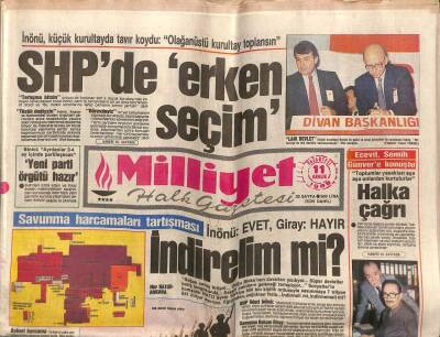Milliyet Halk Gazetesi 11 Aralık 1989 - Özal , Evren Nikah Şahidi GZ62452 - 1